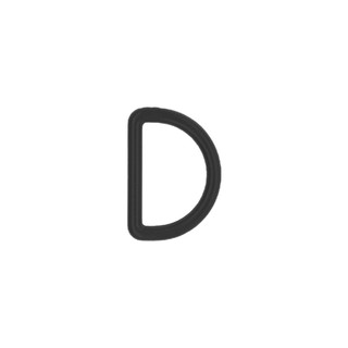 D-Ring Rounded 1" Blk